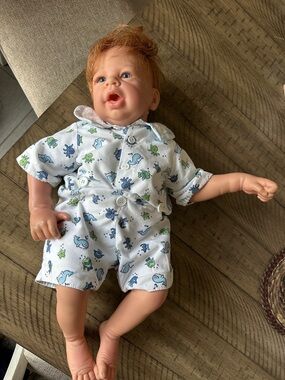 Baby Doll in White Sea Creature Romper